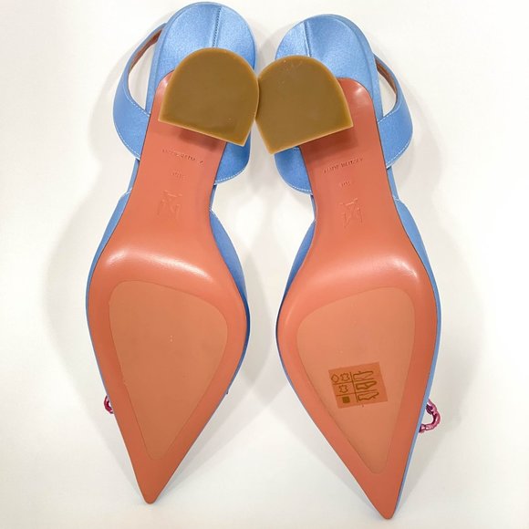 Amina Muaddi Rosie Crystal Bow Pumps- Size 395 - Picture 6 of 11